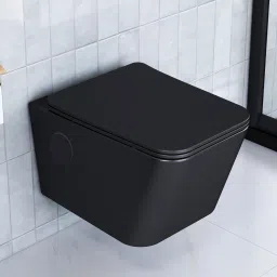 Ceramic Wall Hung Commode for Toilet/Rimless Western Commode/Commode with Soft Closing Toilet Seat - (Square P Trap, APS-3045) Western Commode-1