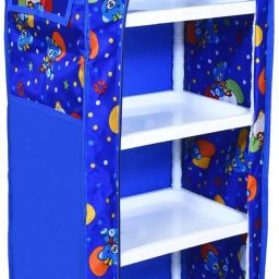 1 Door 6 Shelf Almari Cubort Steel with Fabric Carbon Steel Collapsible Wardrobe-image-36