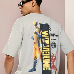 Kook N Keech Marvel Men Wolverine Printed Drop-Shoulder Sleeves Oversized T-shirt-image-88