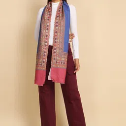 WEAVERS VILLA Ethnic Motifs Printed Woollen Scarf-image-11