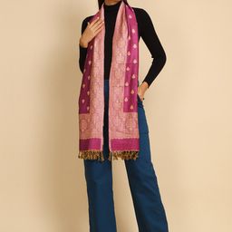 WEAVERS VILLA Ethnic Motifs Woven Design Shawl-37