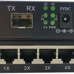 RAMEX 4 RJ45 Fiber Media Converter Gigabit 10/100/1000 Base-Tx to Base-Fx 2Pcs 1 Ports 1000 Mbps Network Switch-32
