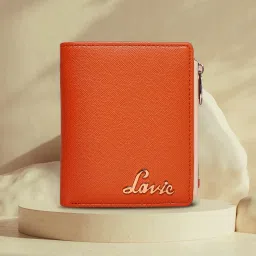 Women Casual Orange Artificial Leather Wallet-19