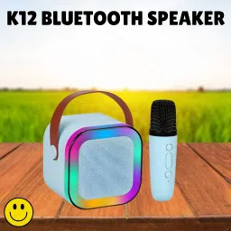 FAVSTORE K12 (PORTABLE BLUETOOTH DESKTOP SPEAKER)With Karaoke Mic RGB Light, HD SoundE22 10 W Bluetooth Laptop/Desktop Speaker-image-85