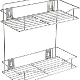 Cutlery Kitchen Rack 2 shelf kitchen Wall Mount Stainless Steel Multipurpose Storage Rack/Shelf Steel-image-78