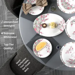 castleite Pack of 40 Melamin Piccolo Rouge Blush Round Designer Crockery Dinner Set image 4