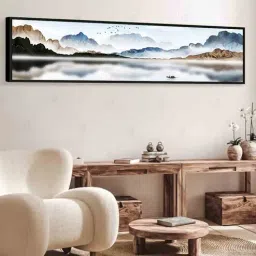 art street Landscape White Moutain & Lake View Canvas Art Print-picture-24