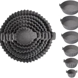 Air Fryer Silicone Pot 6 pcs with Ear Handles, Silicone Pot Liner NGB19 Air Fryer-image-88