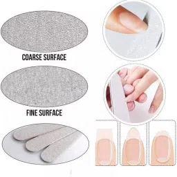 thr3e strokes Nail Art Shiner Buffer Block Orange Buffing Sanding File and 1 Nail Filer image 3