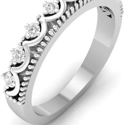 Silver Diamond Platinum Plated Ring-image-7