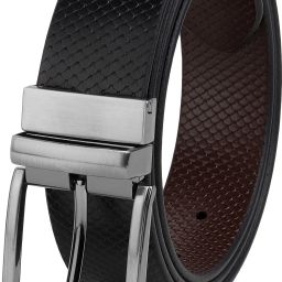 Men Evening, Party, Formal, Casual Brown, Black Genuine Leather Reversible Belt-image-81