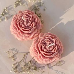 Peony Rose Flower Candle – Set of 2 Assorted Colours Candle-image-23