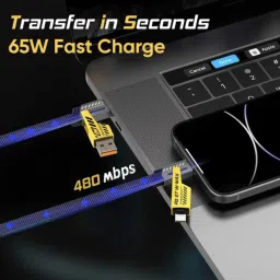 Sanvi Traders Type C 1 m Type C 1 m Braided 4 in 1 65W Fast Charging Cable Compatible for-iPhone & Android with MFI Certified (1 Meter) image 4