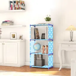 Multipurpose Collapsible Bookshelf 4 Racks Book Stand Almirah for Home & Kids Metal Open Book Shelf-image-34