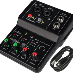 Q12 Audio Mixer 2 Channel USB Audio Interface 48V Phantom Power 3.5mm Headphone NA-picture-22