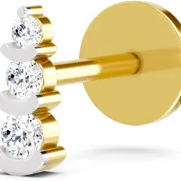 Sparkles Lab Grown Diamond Nosepin For Women & Girls 14kt Yellow Gold Stud-image-6