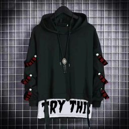 Men Colorblock Hooded Neck Cotton Blend Black T-Shirt-image-57