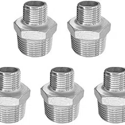 Reducing Pipe Fitting - Reducer Hex Nipple Male Connector 5 Pcs (1/4 x 3/8 Inch) Faucet Nozzle-11