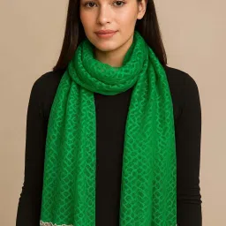 Solid Net Women Green Faux Turtleneck Neck Cover, Scarf, Bluetooth Scarf, Fancy Scarf, Stole-image-75