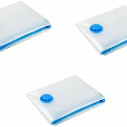 Reusable Vacuum Bag Space Saver Quit Vacuum Plastic Storage Bag for Clothes, Blankets, Home & Travel (SIZE : 50cm x60 cm) Pack of (3) Travel Storage Vacuum Bags-1