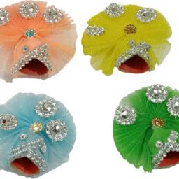 Laddu Gopal Thakur Ji Kanha Ji Cap Pagri Size 0 No Pack Of 4 Deity Ornament-5