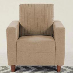 mintwud from pepperfry Matsu Fabric 1 Seater Sofa In Brown Colour-picture-25