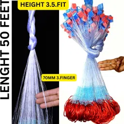 GILLNET 3 FINGER 65MM FEET HEIGHT 50 FEET LENGTH SHISHAJAAL Fishing Net-image-2