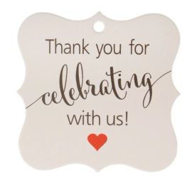 100 Pieces Thank you for Celebrating with us Gift Tags Greeting Card-3