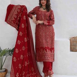 KIDAR Ethnic Motifs Printed Unstitched Dress Material-image-58