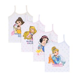 Bodycare Kids Girls Pack Of 4 White Disney Princess Cotton Innerwear Vests-image-113