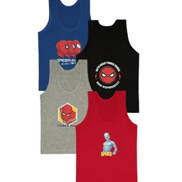 Bodycare Boys Pack Of 4 Spiderman Printed Assorted Cotton Innerwear Vests-image-11