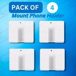 RUNMEX Wall-Mounted Adhesive Mobile & Remote holder PACK OF 4 Mobile Holder-24