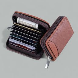 Men & Women Casual Brown Genuine Leather RFID Card Holder-image-65