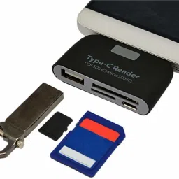 Gabbar USB 3.1 Type C Hub Pretty Handy Micro USB OTG Adapter with LED USB C Hub USB SD TF Micro Extender Card Smart Card Reader Card Reader image 3