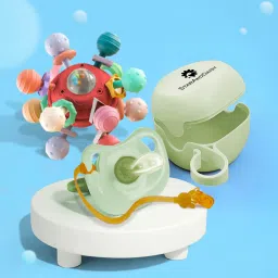 Newborn Silicone Sleeping Pacifier with Soft Teeth Rattle Ball Toys Soother-2