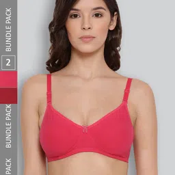 LYRA Pack Of 2 Combed Cotton Wirefree Secret Support Bra with Detachable Strap-image-27