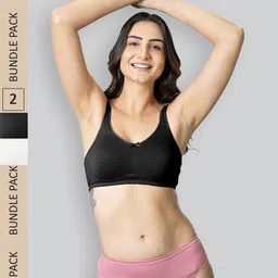 LYRA Pack Of 2 Cotton Spandax Full Coverage Secret Support Bra-image-66