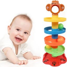 5 layer ball drop and roll swirling tower for baby and toddler toys-19