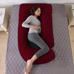 ultra soft j shaped pillow Microfibre Solid Pregnancy Pillow Pack of 1-image-50