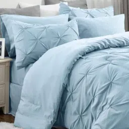 the white moss Marquis Pleat Pinch luxurious Winter Single Comforter with One Pillow Cover-picture-44