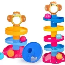 sambaby Swirling Ball ramp roll Ball Toy for Kids, Drop and go Ball Stack and toss Game image 5