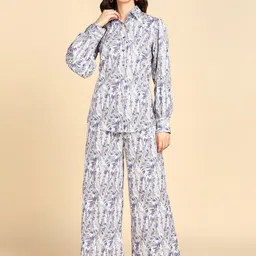 Rudraaksha Creations Printed Top With Palazzo & Shirt-picture-17