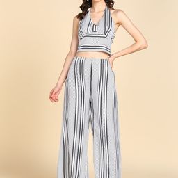 Rudraaksha Creations Geometric Printed Crop Top & Palazzos-image-43