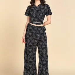 Rudraaksha Creations Geometric Printed Crop Top & Palazzos-picture-55