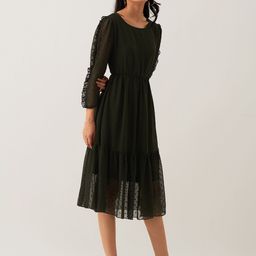 AASK Self Design Gathered Fit & Flare Midi Dress image 2