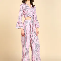 Rudraaksha Creations Abstract Printed Crop Top & Palazzos image 3