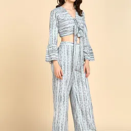 Rudraaksha Creations Abstract Printed Crop Top & Palazzos image 3