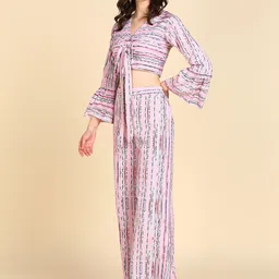 Rudraaksha Creations Abstract Printed Crop Top & Palazzos image 5