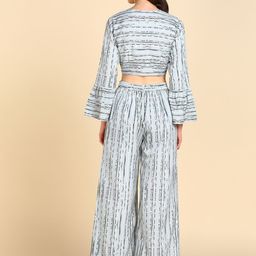 Rudraaksha Creations Abstract Printed Crop Top & Palazzos image 2