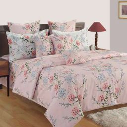 swayam Pink Cotton 180TC Fitted King Size Bedsheet Gift Set-picture-27